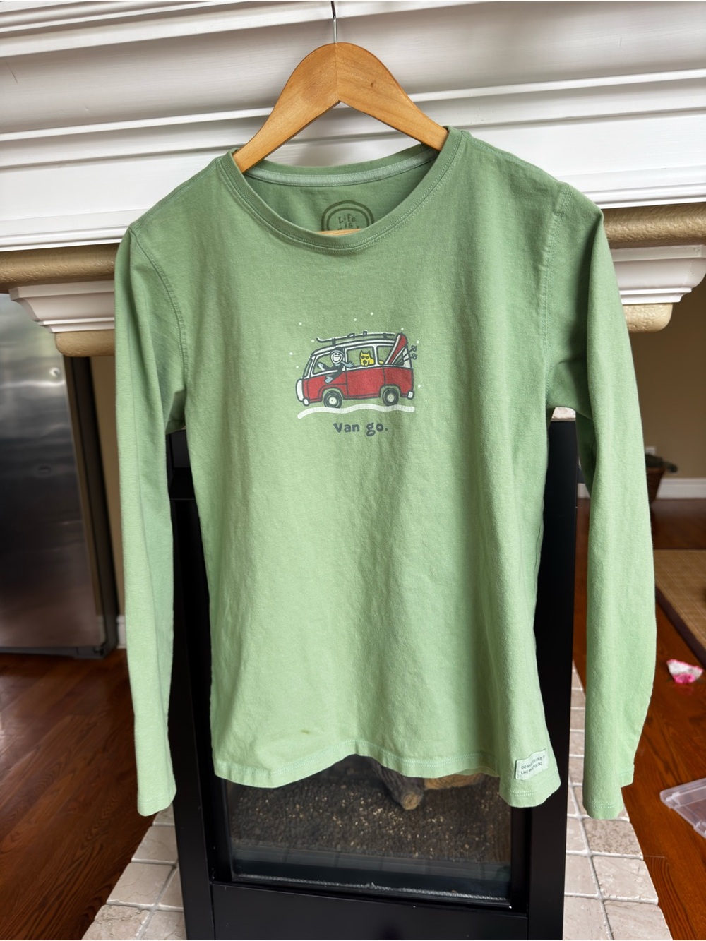 Life is Good Green Long Sleeve "Van Go" Van Life T shirt Size M